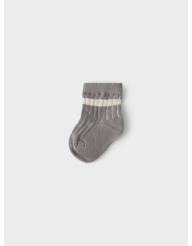 Lil' Atelier Love Socks Stripe Frost Gray