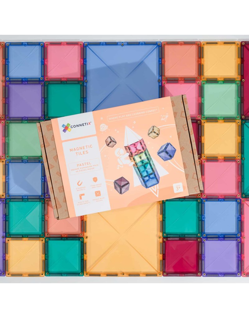 Connetix 40 Piece Pastel Square Pack