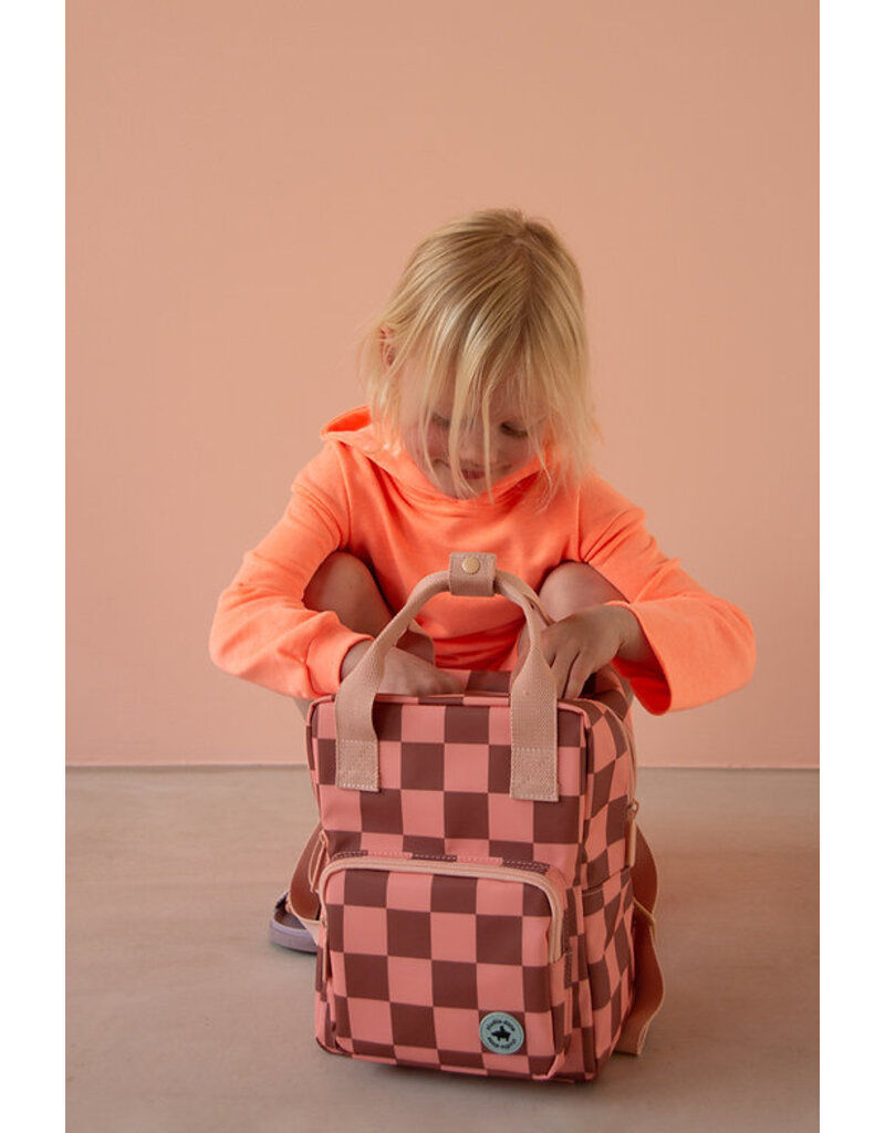 Studio Ditte Backpack Small Blocks Pink-Brown