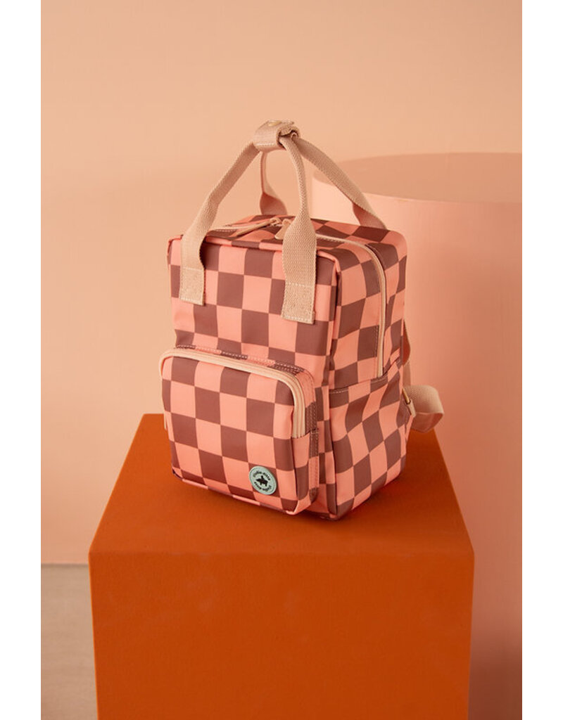 Studio Ditte Backpack Small Blocks Pink-Brown
