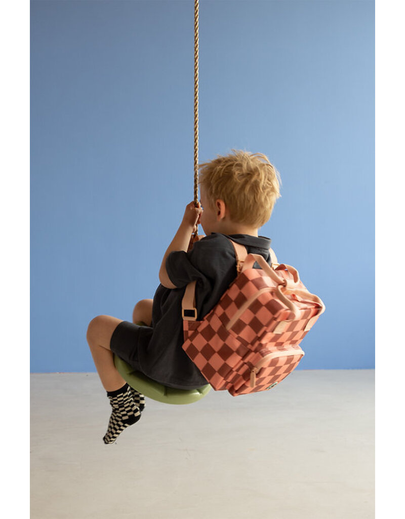 Studio Ditte Backpack Small Blocks Pink-Brown