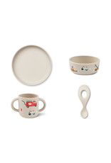 Liewood Vivi Tableware Set Emergency vehicle / Sandy