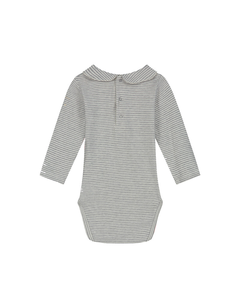 Gray Label Baby Collar Onesie Grey Melange Cream