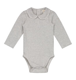 Gray Label Baby Collar Onesie Grey Melange Cream