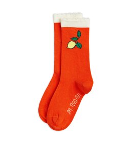 Mini Rodini Lemons Scallop Socks Red