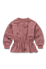 Sproet & Sprout Sweatshirt Peplum Mushrooms Print Misty Rose