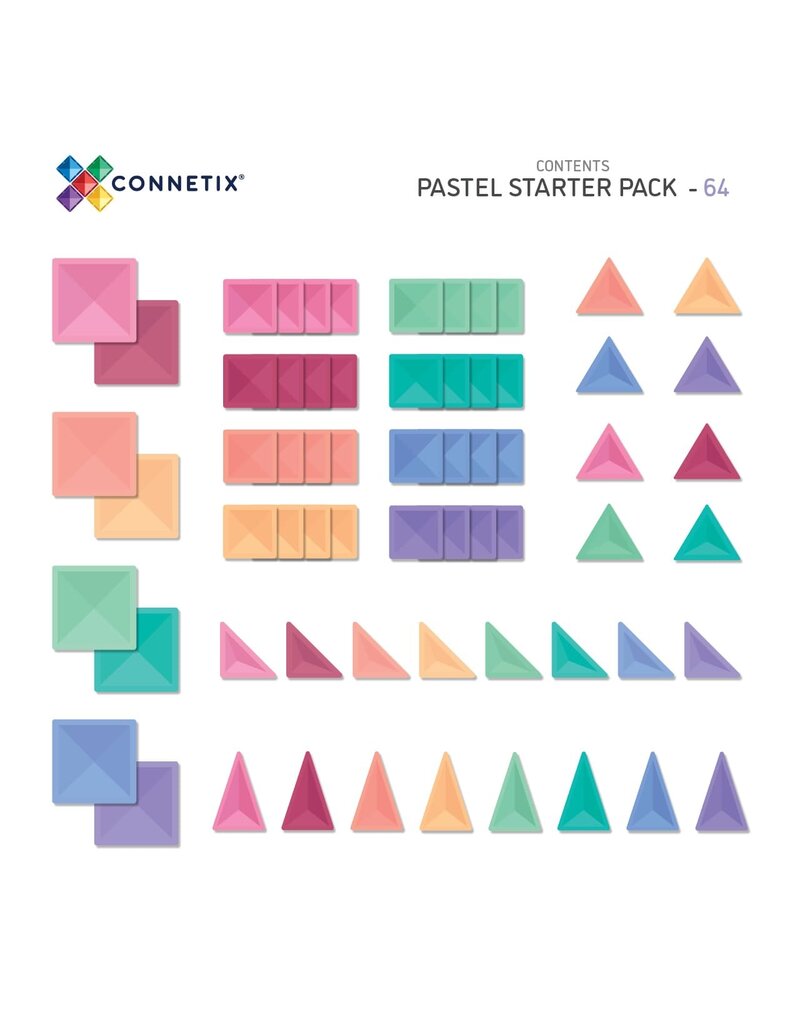 Connetix Pastel Starter Pack 64 pc