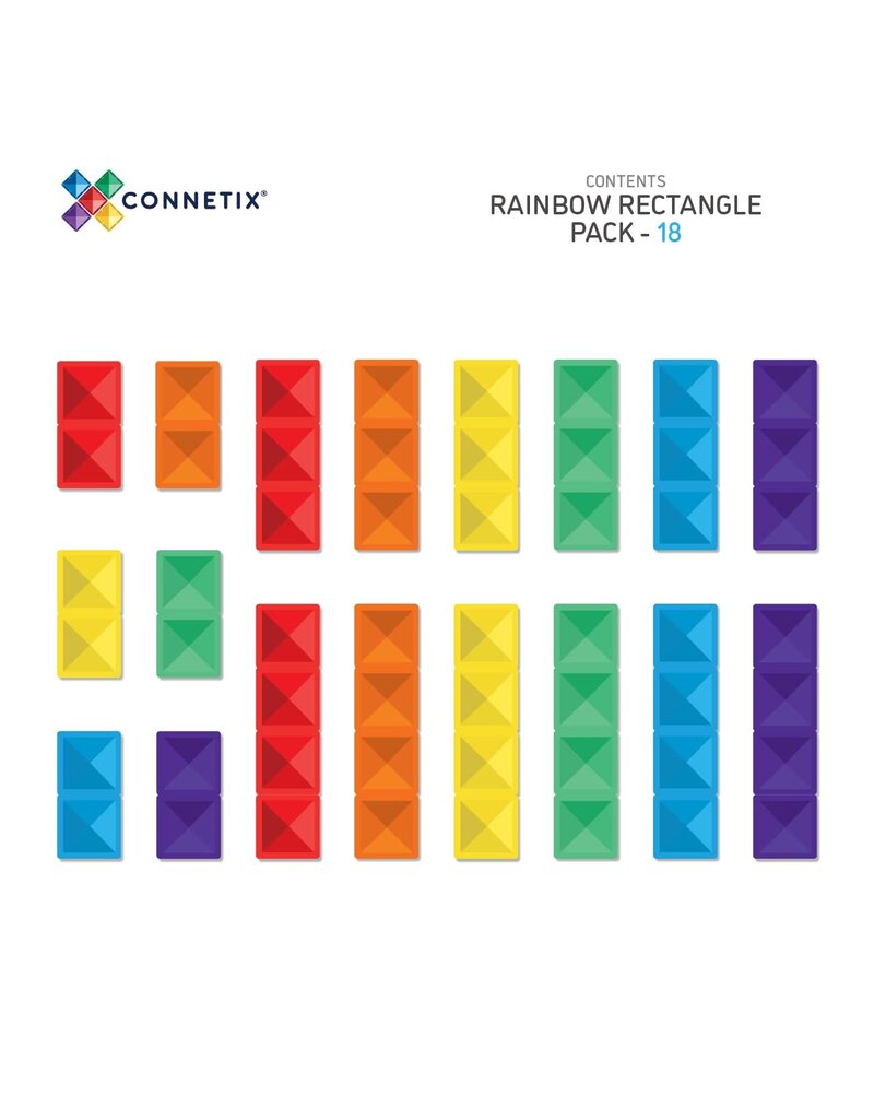 Connetix Rainbow Rectangle Pack 18 pc