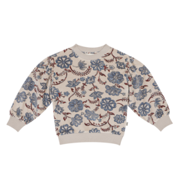 House of Jamie Balloon Sweater French Grey Flowers