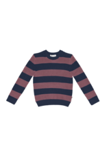 House of Jamie Knitted Sweater Mauve & Blue Stripes