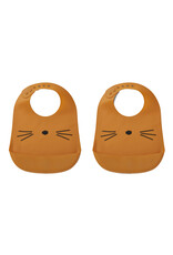 Liewood Tilda Silicone Bib 2-Pack Cat Mustard