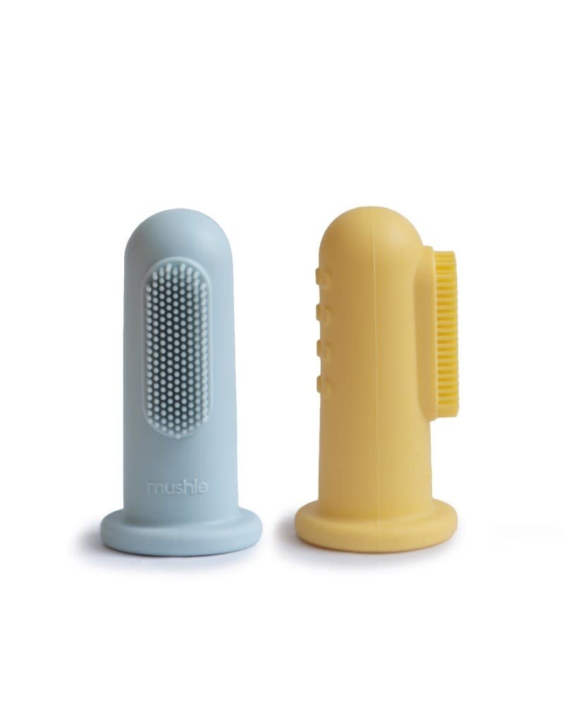 Mushie Toothbrush Powder Blue + Pale Daffodil