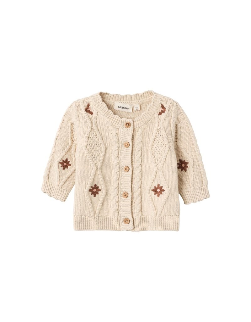 Lil' Atelier Tila Knit Cardigan Fog