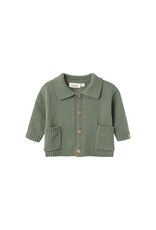 Lil' Atelier Theo Loose Knit Cardigan Agave Green