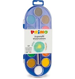 Primo Waterverf tablet/penseel (12 kleuren)