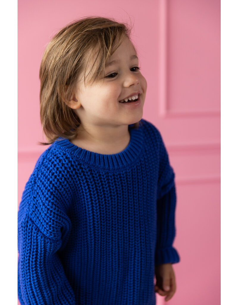 Yuki Chunky Knitted Sweater Blueberry