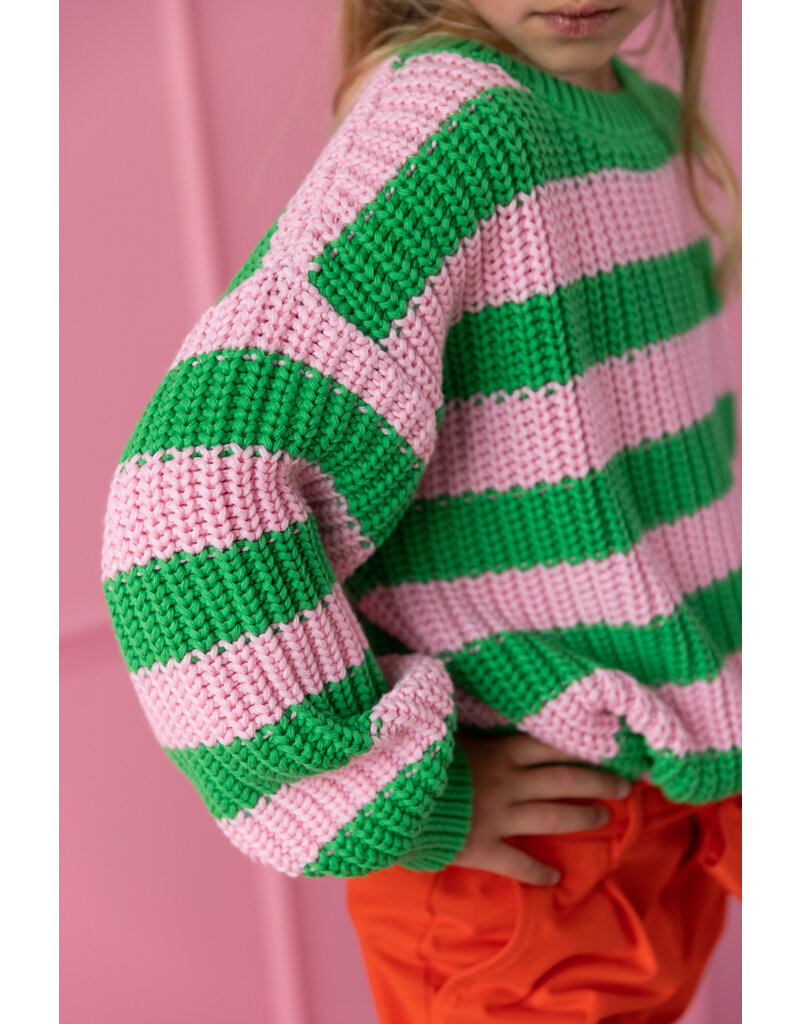 Yuki Chunky Knitted Sweater - Spring Stripes