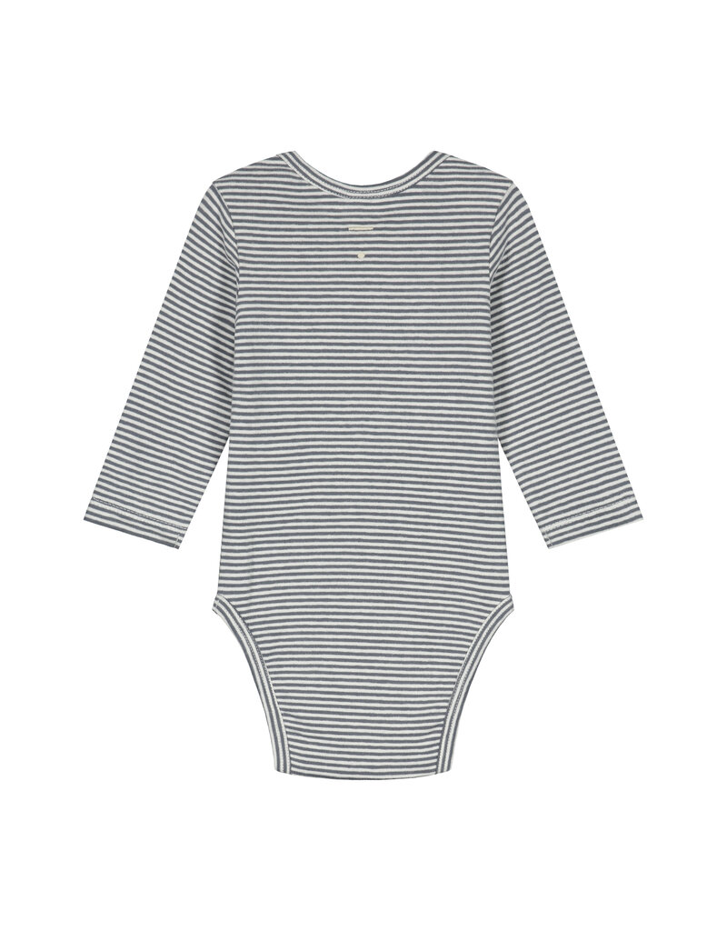 Gray Label Baby Longsleeve Onesie Blue Grey Cream