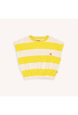 CarlijnQ Stripes Yellow - Balloon top with Embroidery