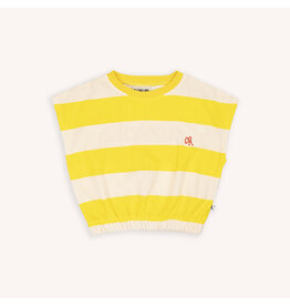 CarlijnQ Stripes Yellow - Balloon top with Embroidery