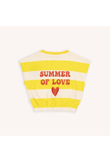 CarlijnQ Stripes Yellow - Balloon top with Embroidery