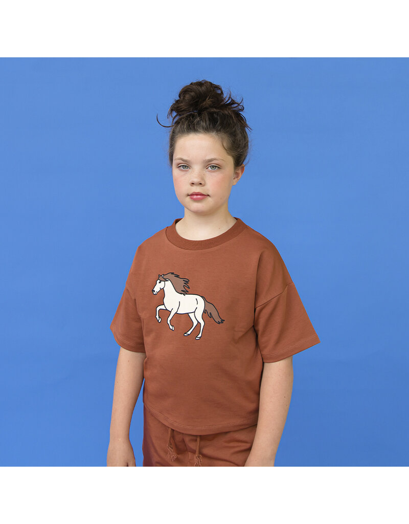 CarlijnQ Wild Horse - Cropped shirt with Print