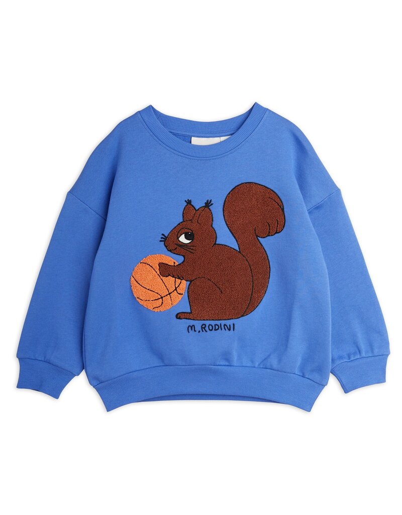 Mini Rodini Squirrel Chenille emb Sweatshirt Blue