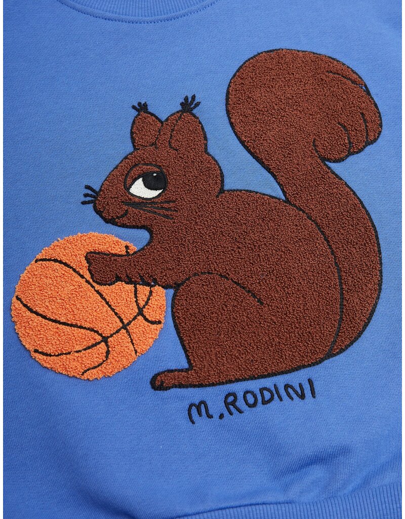 Mini Rodini Squirrel Chenille emb Sweatshirt Blue