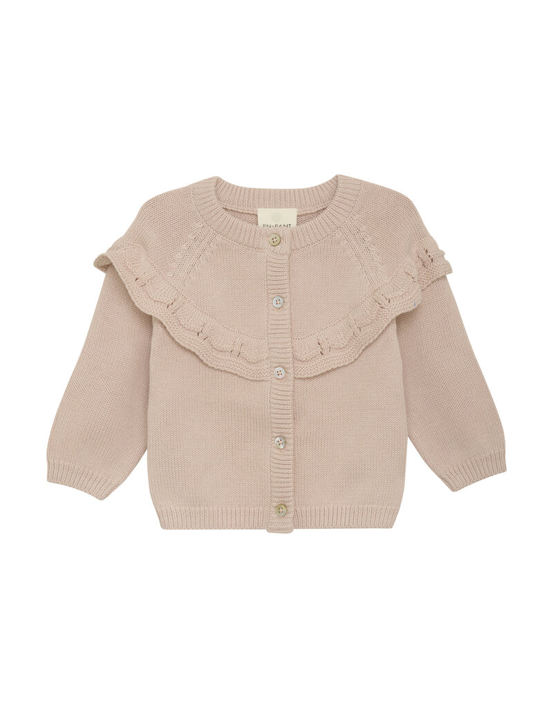 En Fant Cardigan Knit Peach Whip