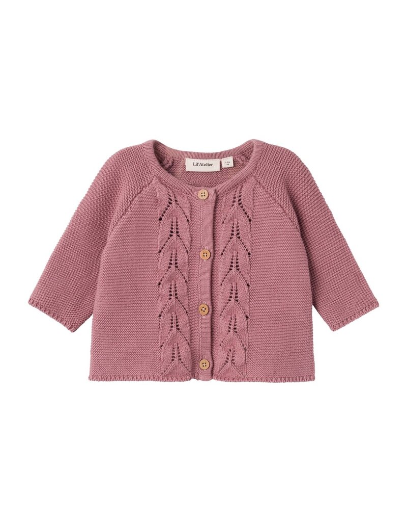 Lil' Atelier Dora Loose Knit Cardigan Nostalgia Rose