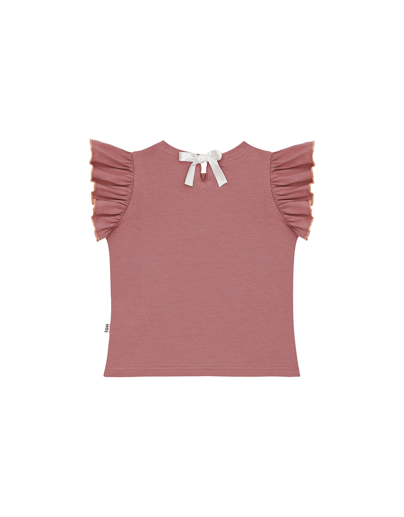 House of Jamie Ruffled Tee Rose