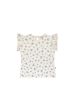 House of Jamie Ruffled Tee Stone Blue Floral