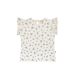 House of Jamie Ruffled Tee Stone Blue Floral