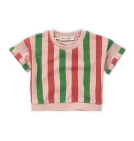 Sproet & Sprout Sweatshirt Shortsleeve Stripe Coral