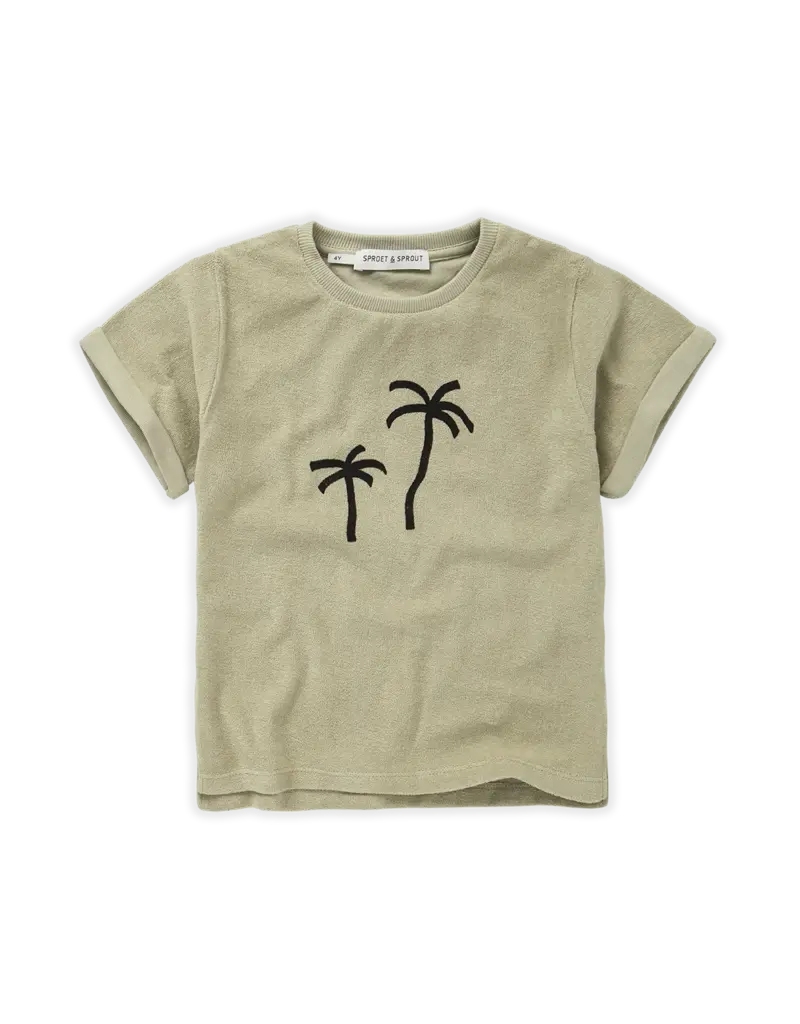 Sproet & Sprout Terry T-Shirt Palmtrees Aloe Vera