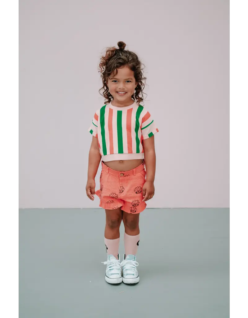 Sproet & Sprout Ruffle Short Shell Print Coral