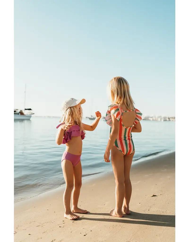 Sproet & Sprout Swimsuit Ruffle Stripe Print Blossom