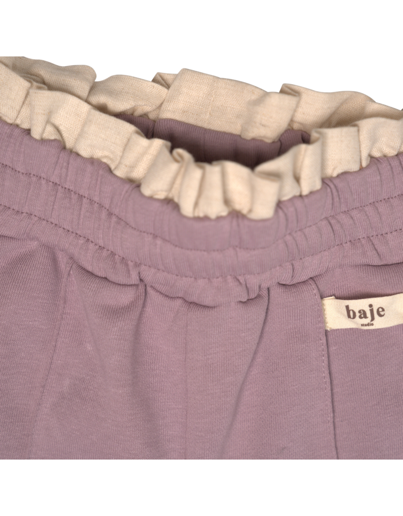 Baje Studio Miara Sweatpants with linen ruffle lilac