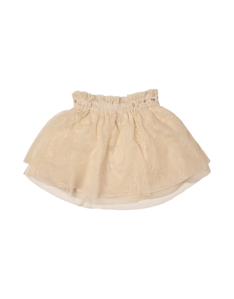 Baje Studio Anna Tule Skirt 3D Embroidery Creme