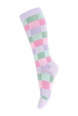 mp Denmark Check Knee Socks Cloud Lilac 4111