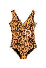 Mini Rodini Leopard aop overlap Swimsuit