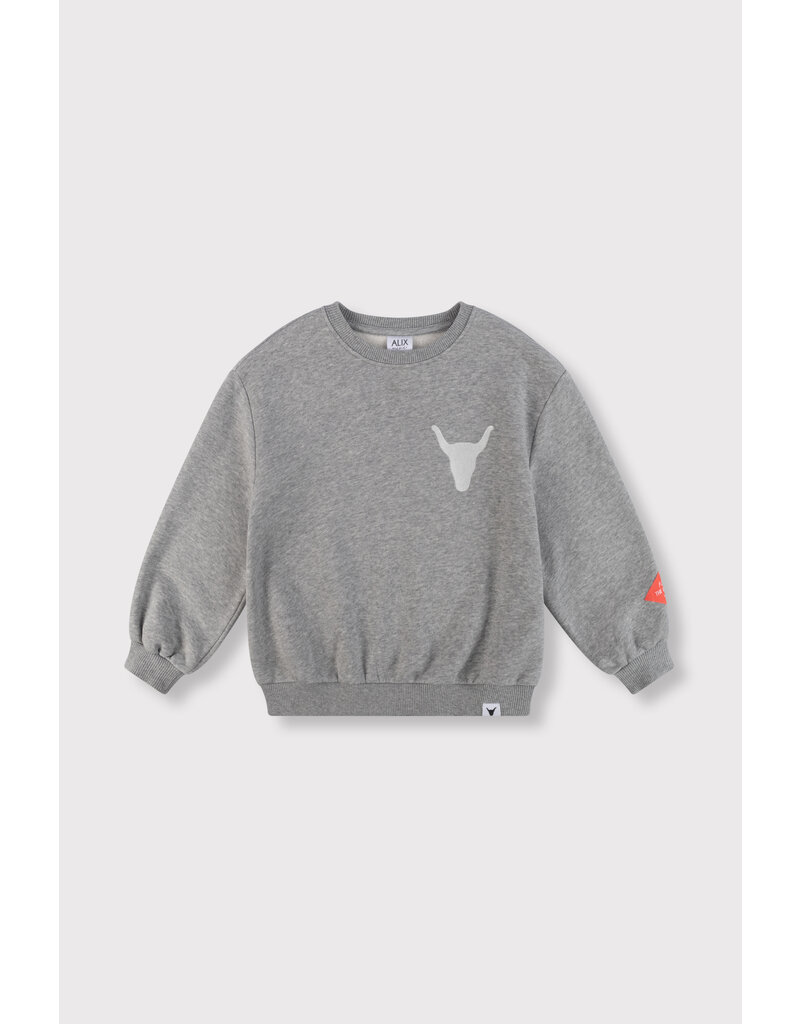 Alix the Label Bull Sweater Soft Grey Melange