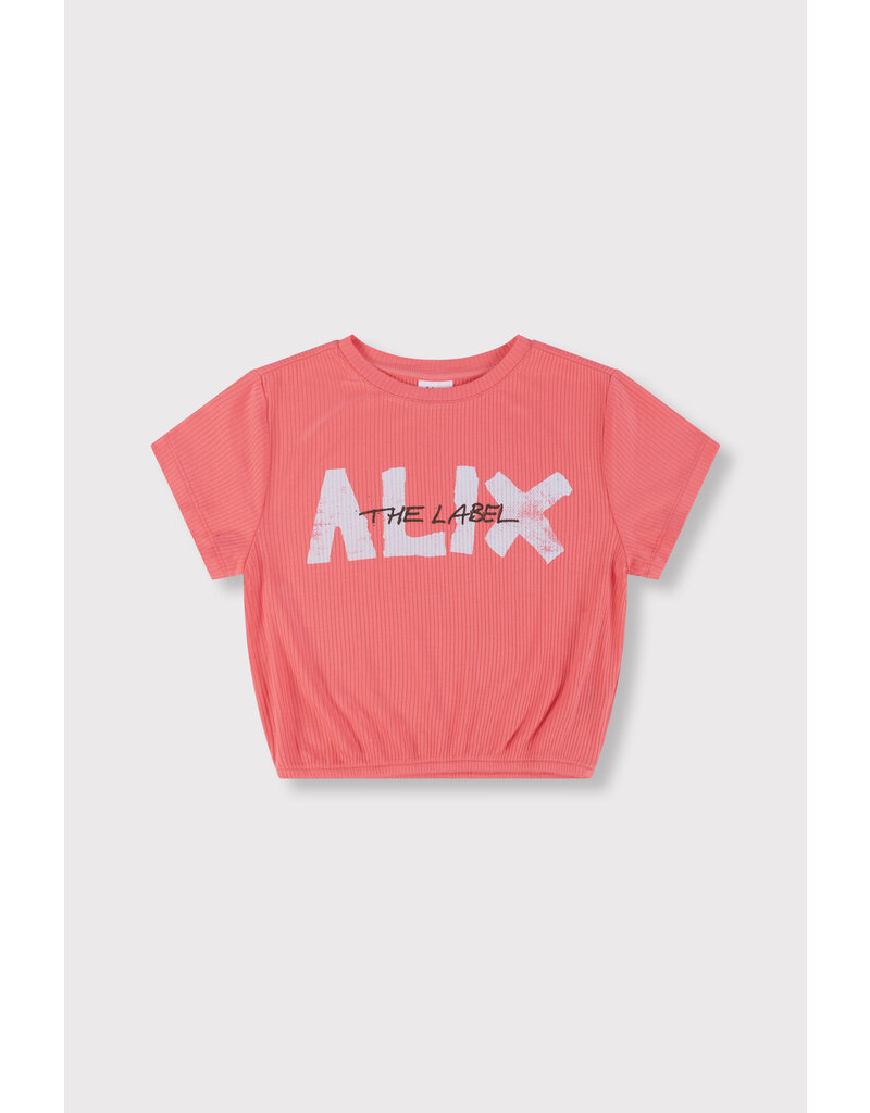 Alix the Label Cropped Alix T-Shirt Intense Coral