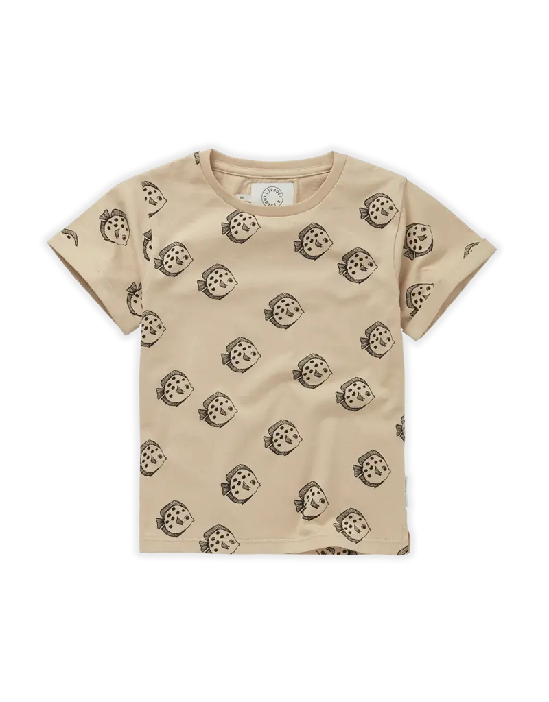 Sproet & Sprout T-Shirt Fish Print Biscotti