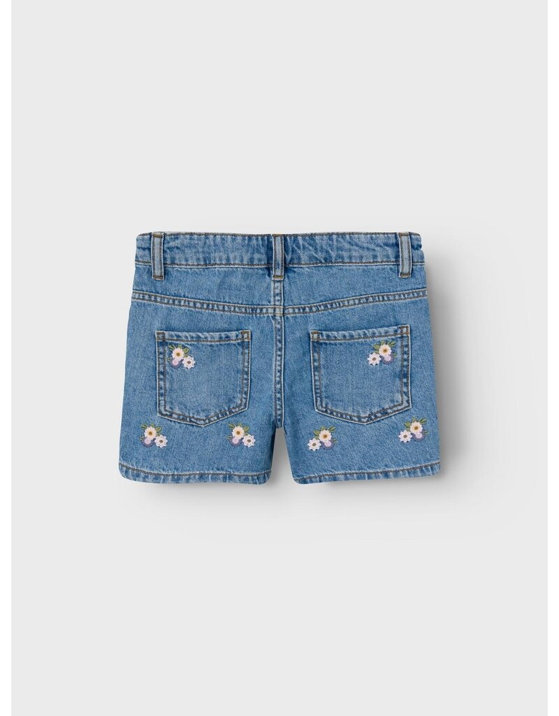 name it Bella Flower Denim Shorts Medium Blue