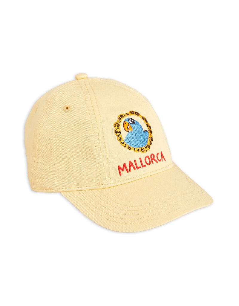 Mini Rodini Parrot emb Soft Cap Yellow