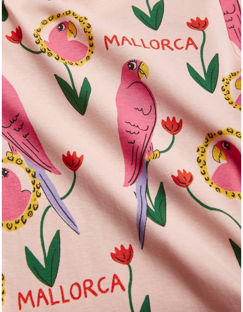 Mini Rodini Parrots aop ss Dress Pink