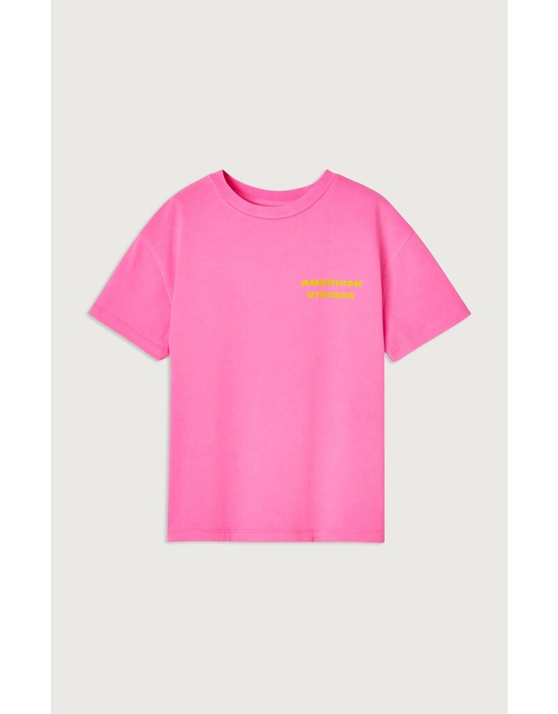 American Vintage Fizvalley T-Shirt Rose Fluo Print