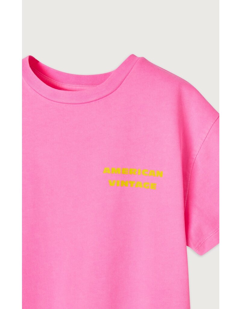 American Vintage Fizvalley T-Shirt Rose Fluo Print