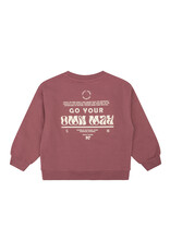 Daily Seven Sweater Oversized Backprint Barn Bordeaux